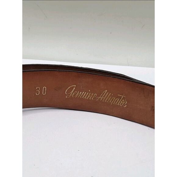 Vintage 1950s Genuine Alligator Belt Size 30 Brown Exotic Leather Mid Century main image 10
